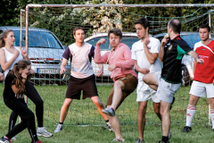 Auch die sportliche Betätigung kommt wieder nicht zu kurz: Steicher gegen Bläser!